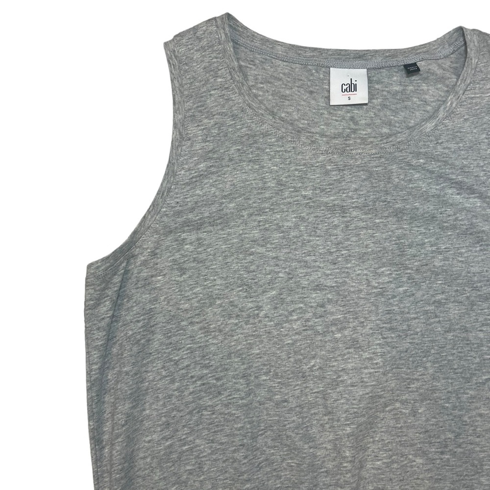 Cabi Everyday Mini Dress Ruched Crew Neck Gray Sleevless Tank Stretch Size Small - Picture 13 of 15